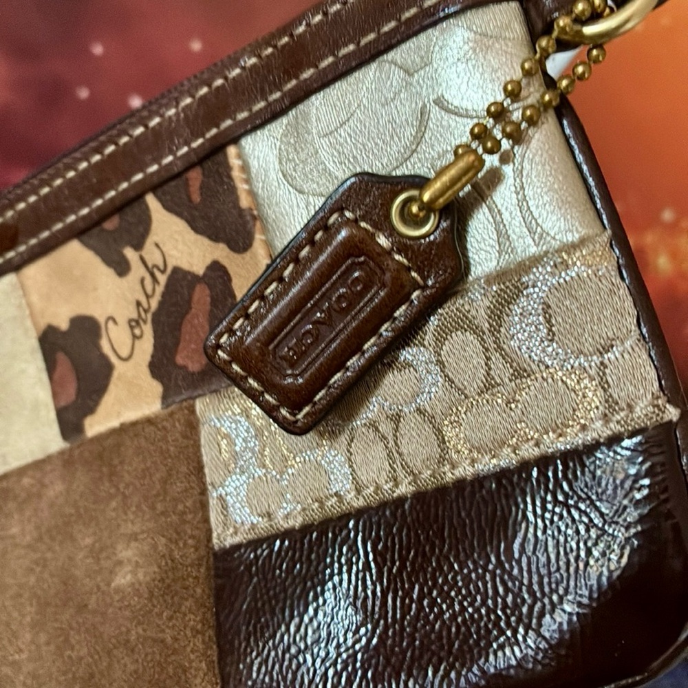 Coach Suede Patchwork Wristlet W/Dustbag - image 5